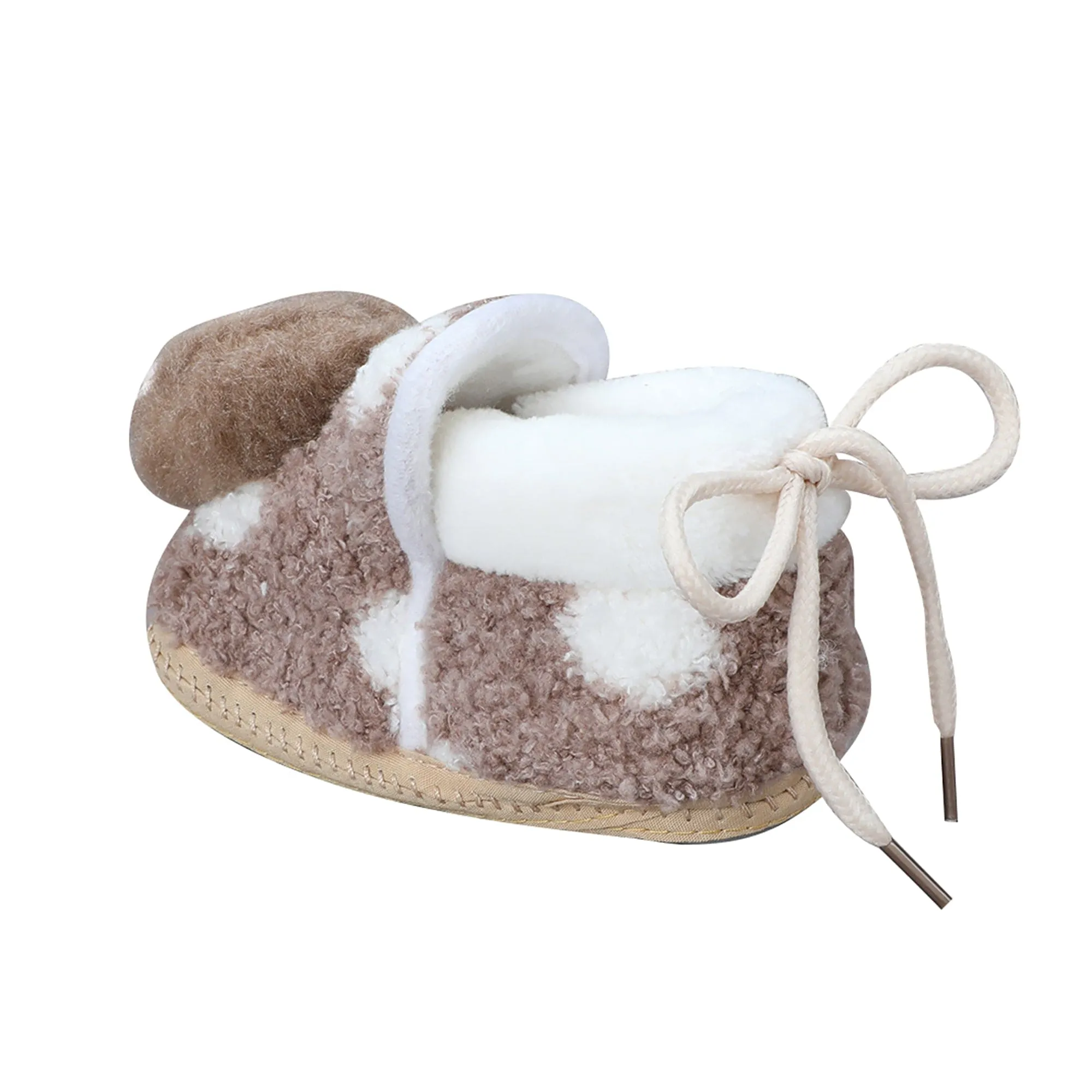 Baby Moo 3D Squirrel Soft Slip-On Anti-Skid Plush Warm Booties - Brown