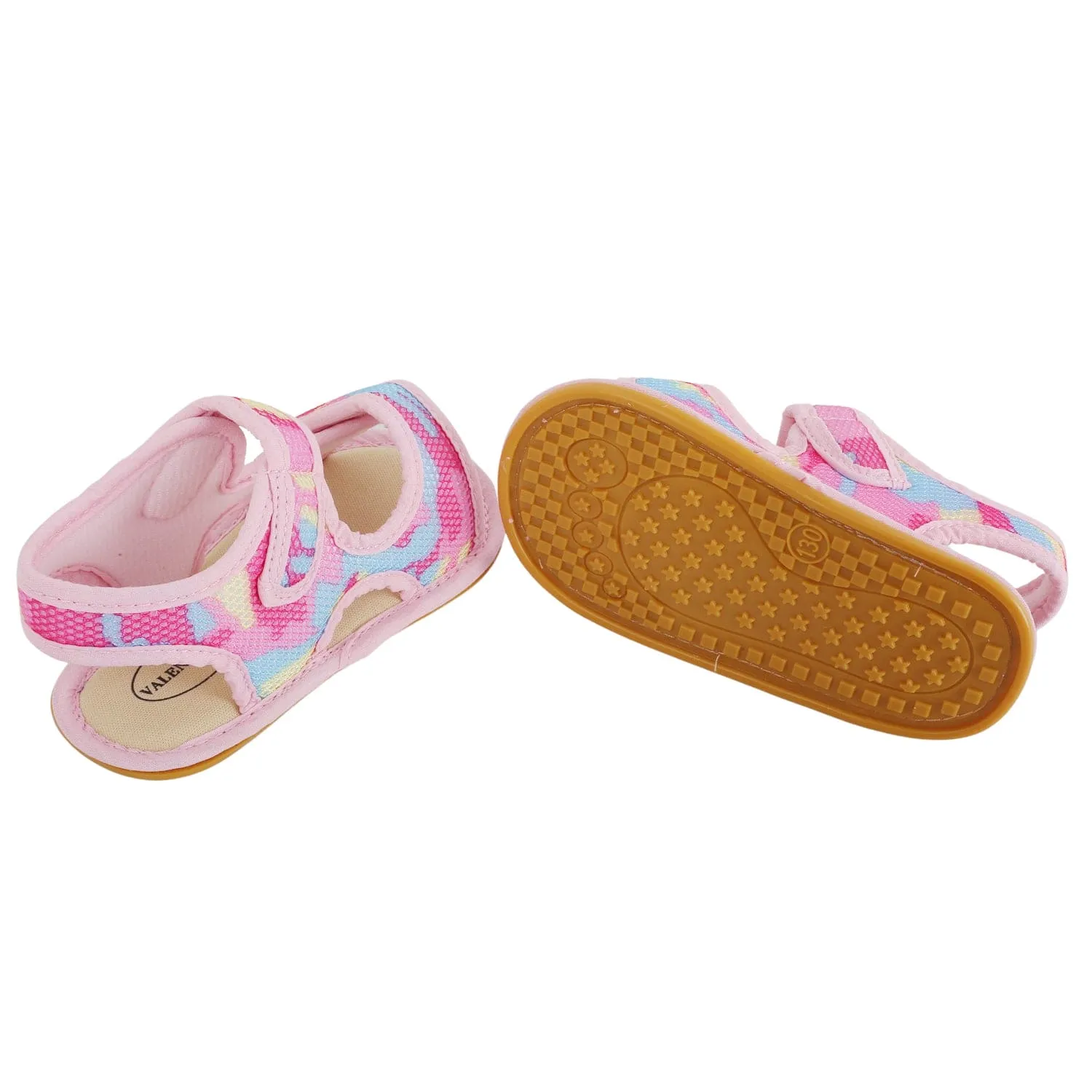 Baby Moo Camouflage Print Pink Open Toe Sandals