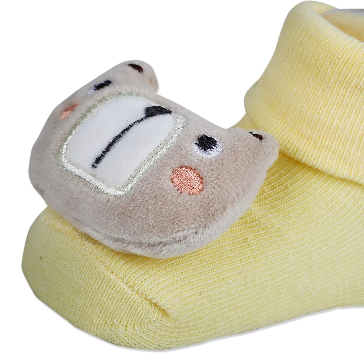 Baby Moo Doggy Cotton Anti-Skid 3D Socks - Yellow