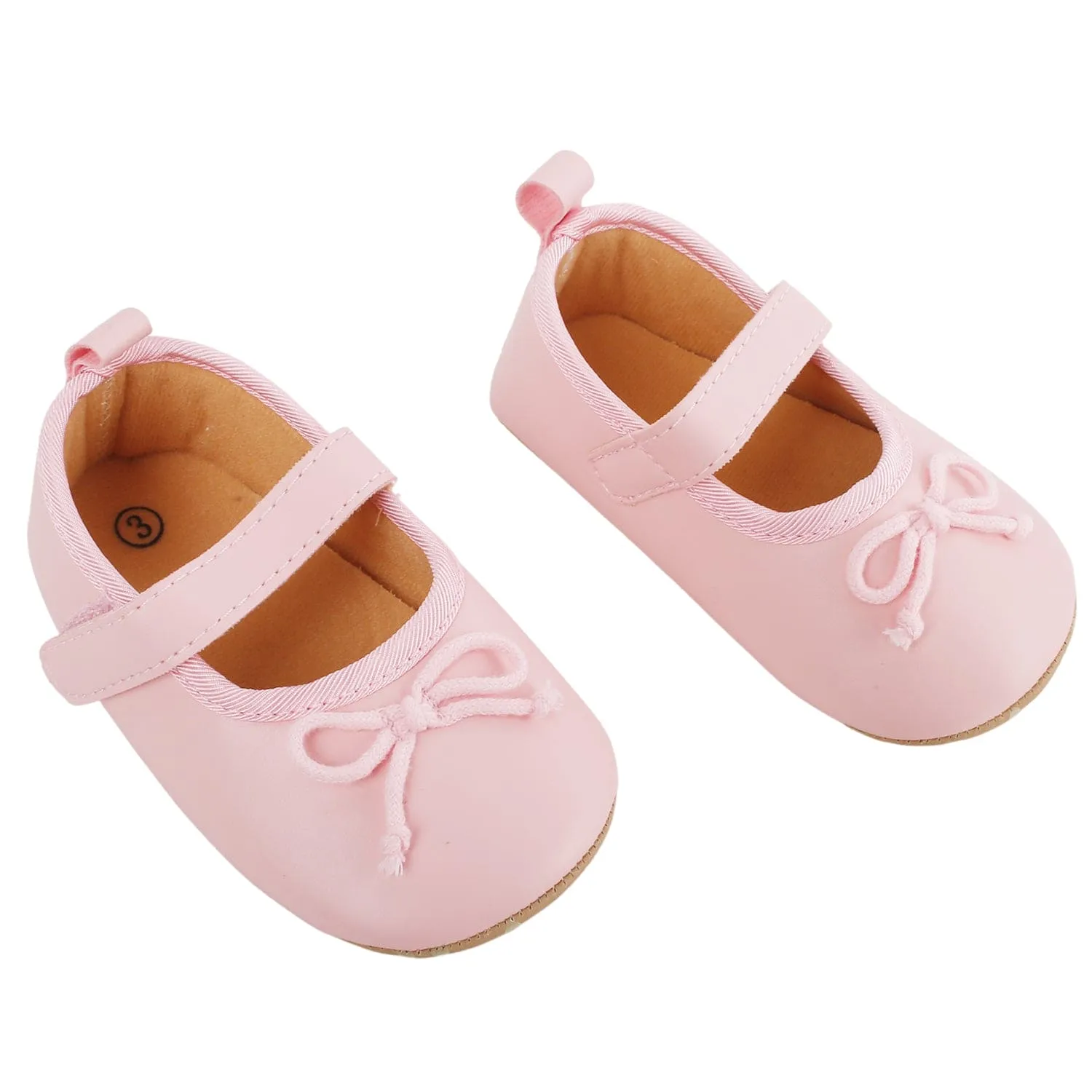 Baby Moo Dressy Bow Pink Booties