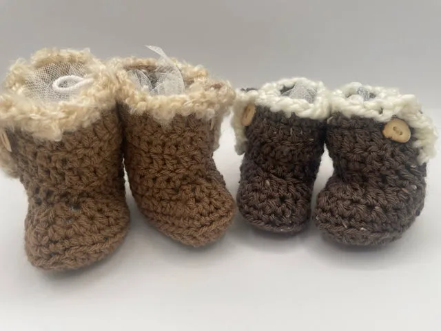 Baby "Ugg" Acrylic Crochet Booties