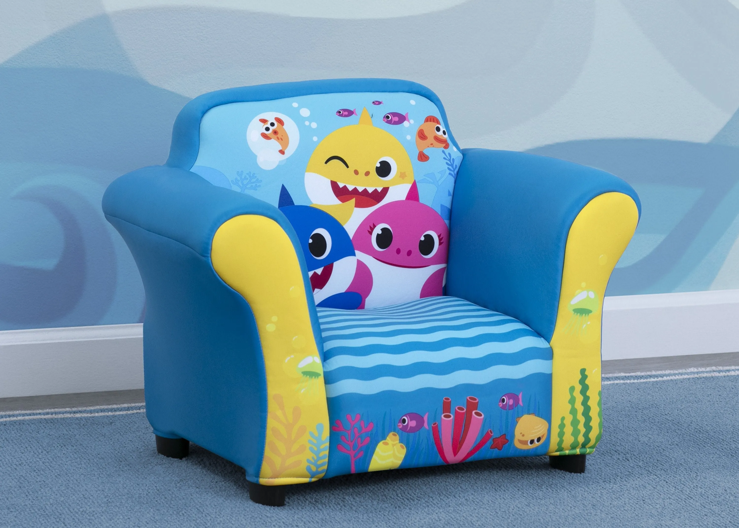 Baby Shark Upholstered Chair with Sculpted Plastic Frame