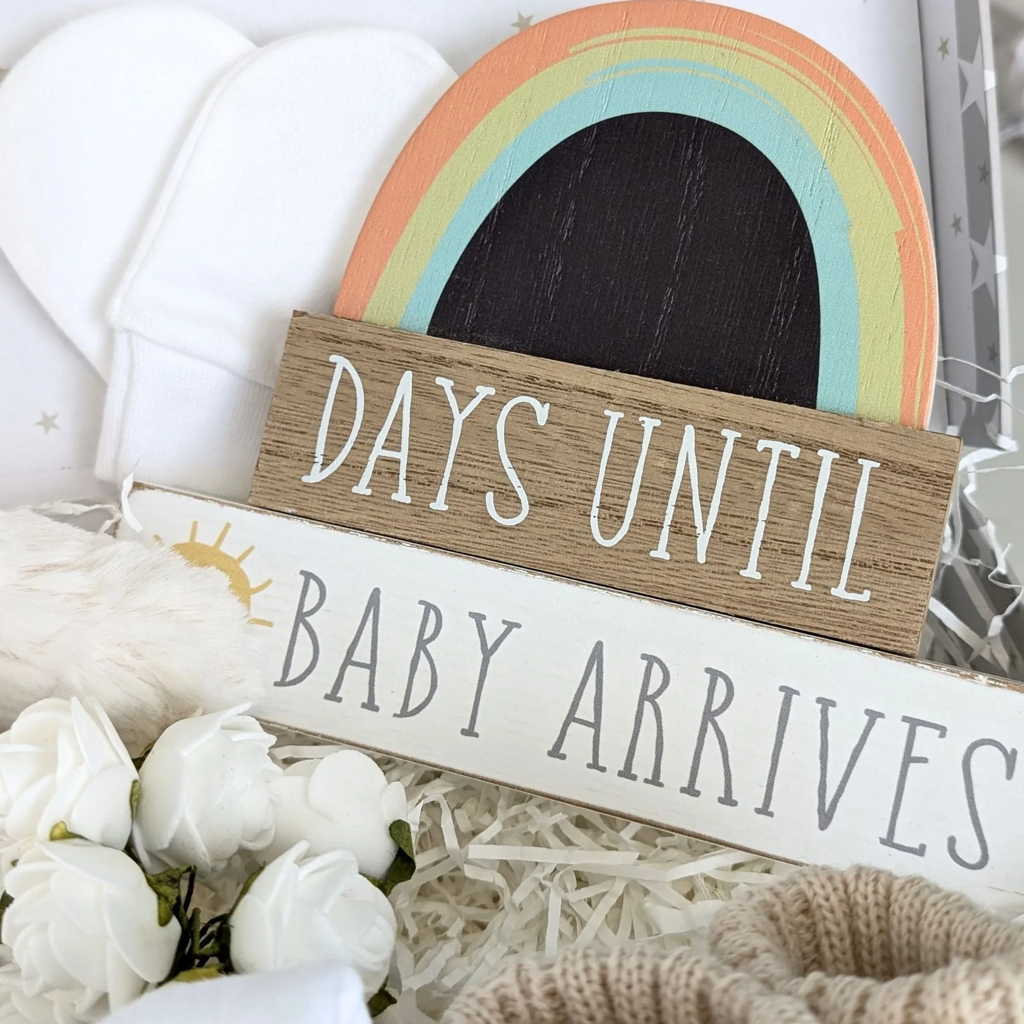 Baby Shower Gifts Hamper Days Until Baby Arrives Neutral Theme