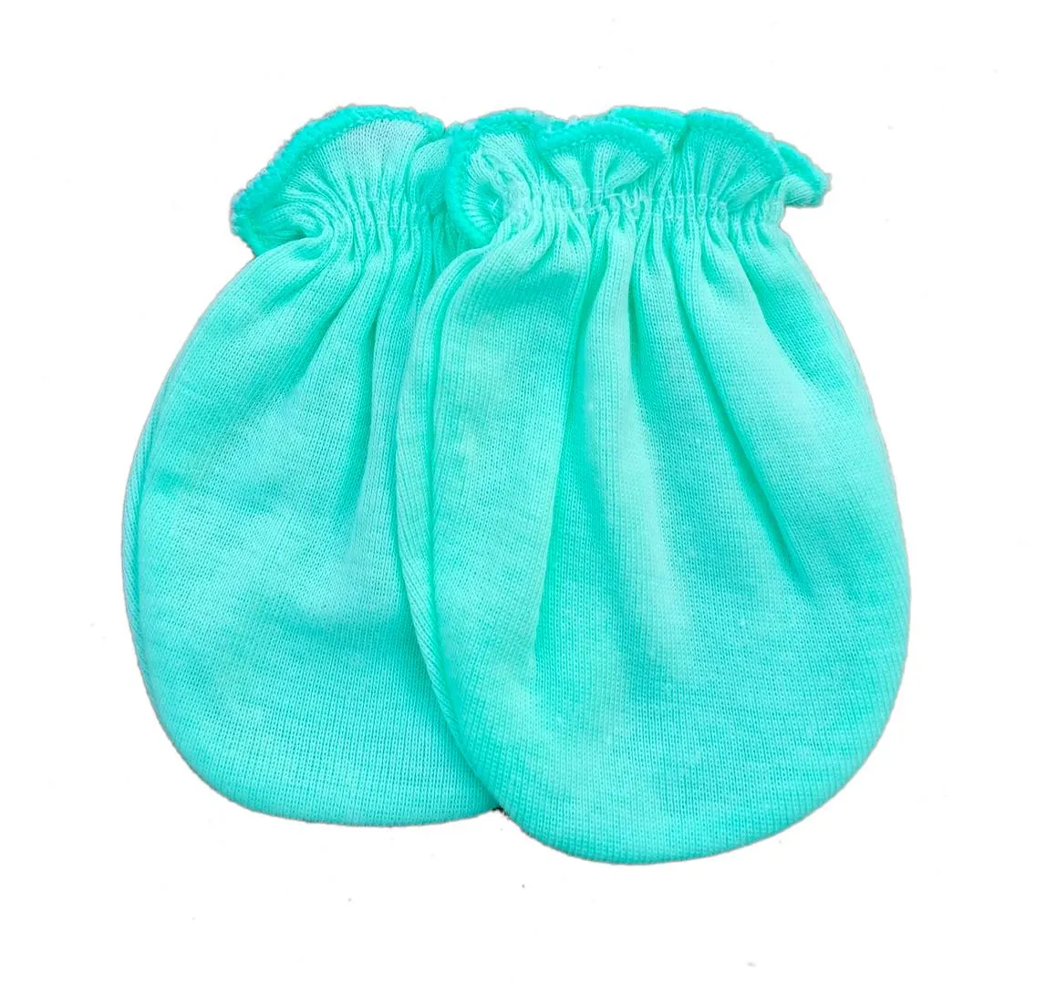 Baby Unisex Mitten Cotton Cap and Booty Set (Green) - Pack of 1