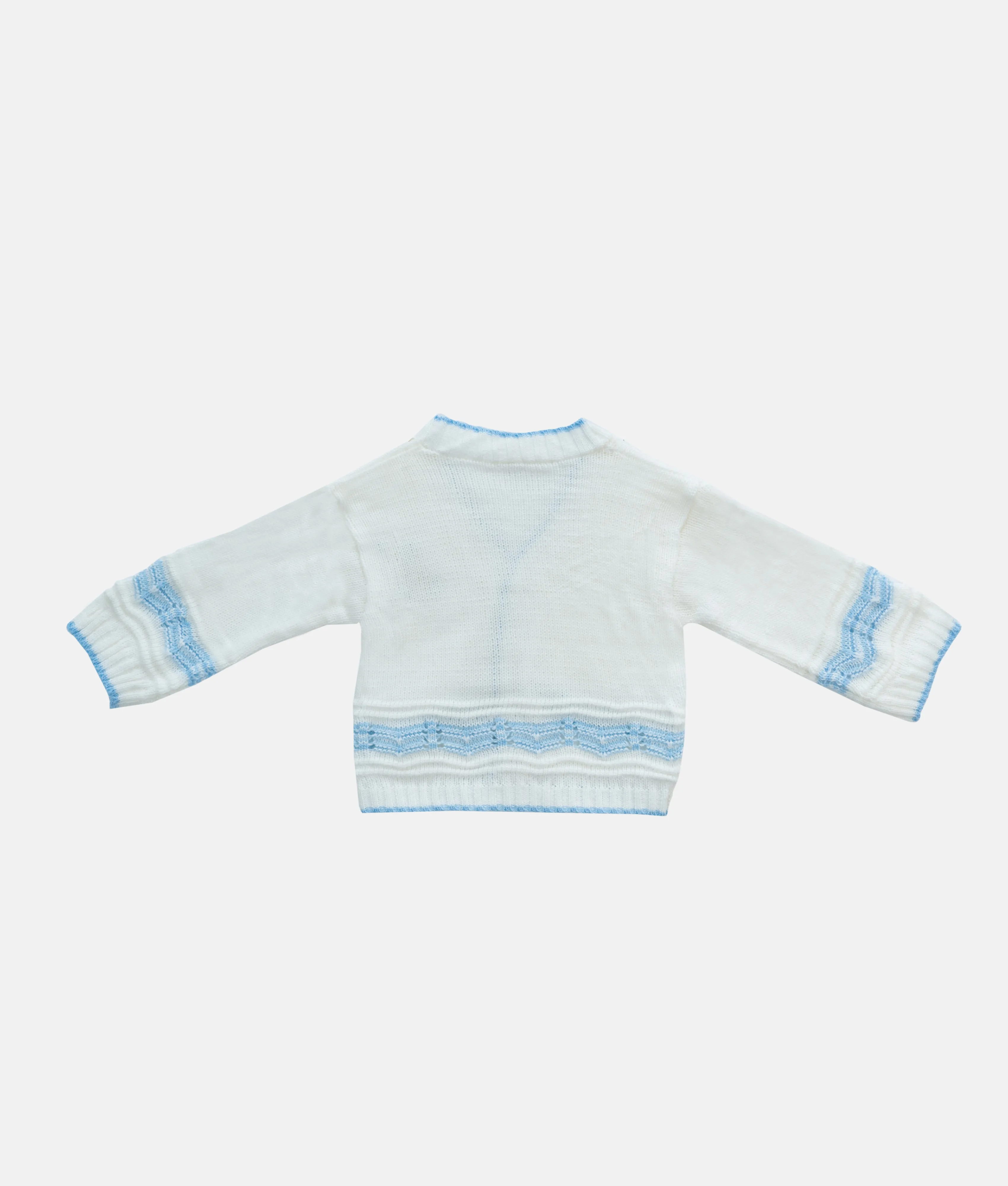 Baby Woolen 04pcs Set - White - Blue