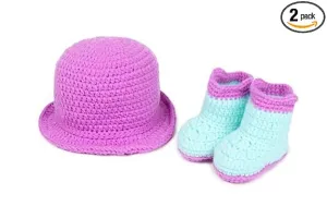 Babymoon Baby Photography Props Hat and Booties - Set of 2