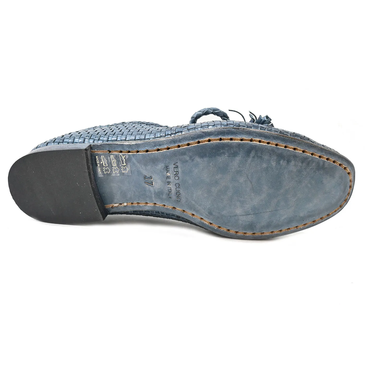 BAHIA 05 - hand-woven denim leather