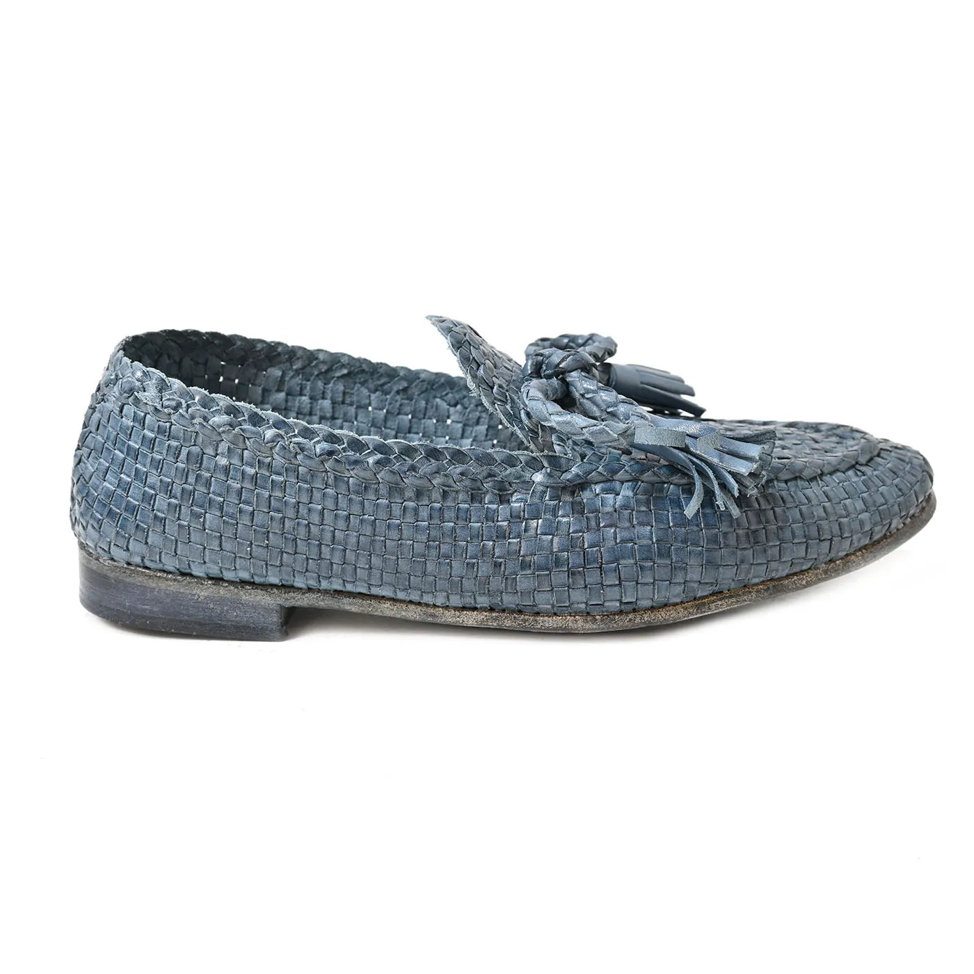 BAHIA 05 - hand-woven denim leather