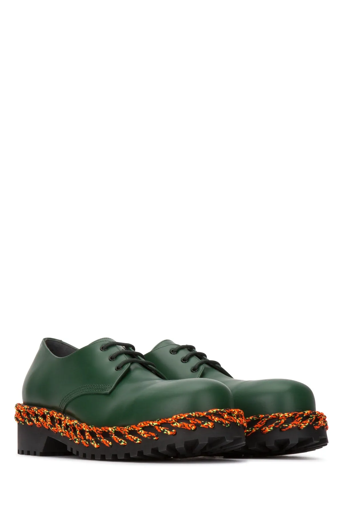 Balenciaga Woven Sole Detail Lace-Up Shoes