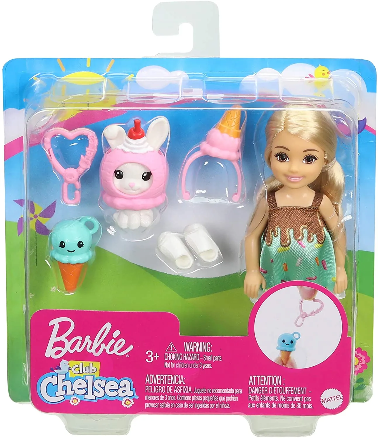 Barbie Club Chelsea Dress Up Doll In Ice Cream Costume