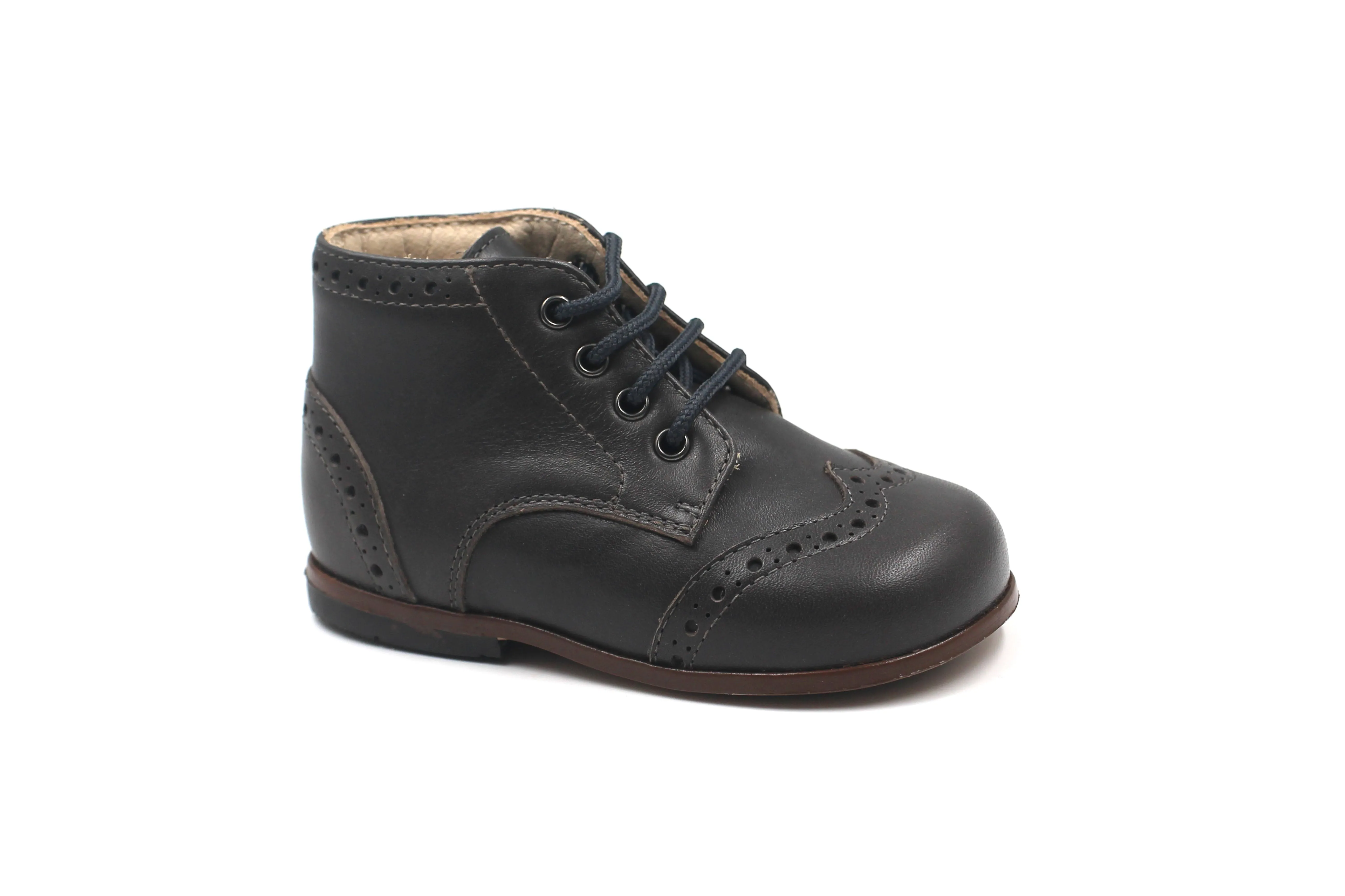 Beberlis Gray Wingtip Baby Bootie