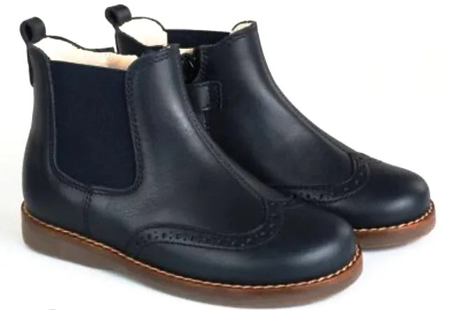 Beberlis Navy Cathay Leather Classic Booties