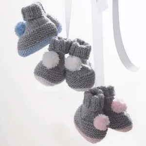 Bernat Knit Pompom Booties