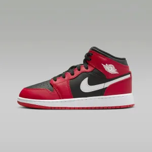 Big Kid's Air Jordan 1 Mid - BLACK/WHITE-GYM RED