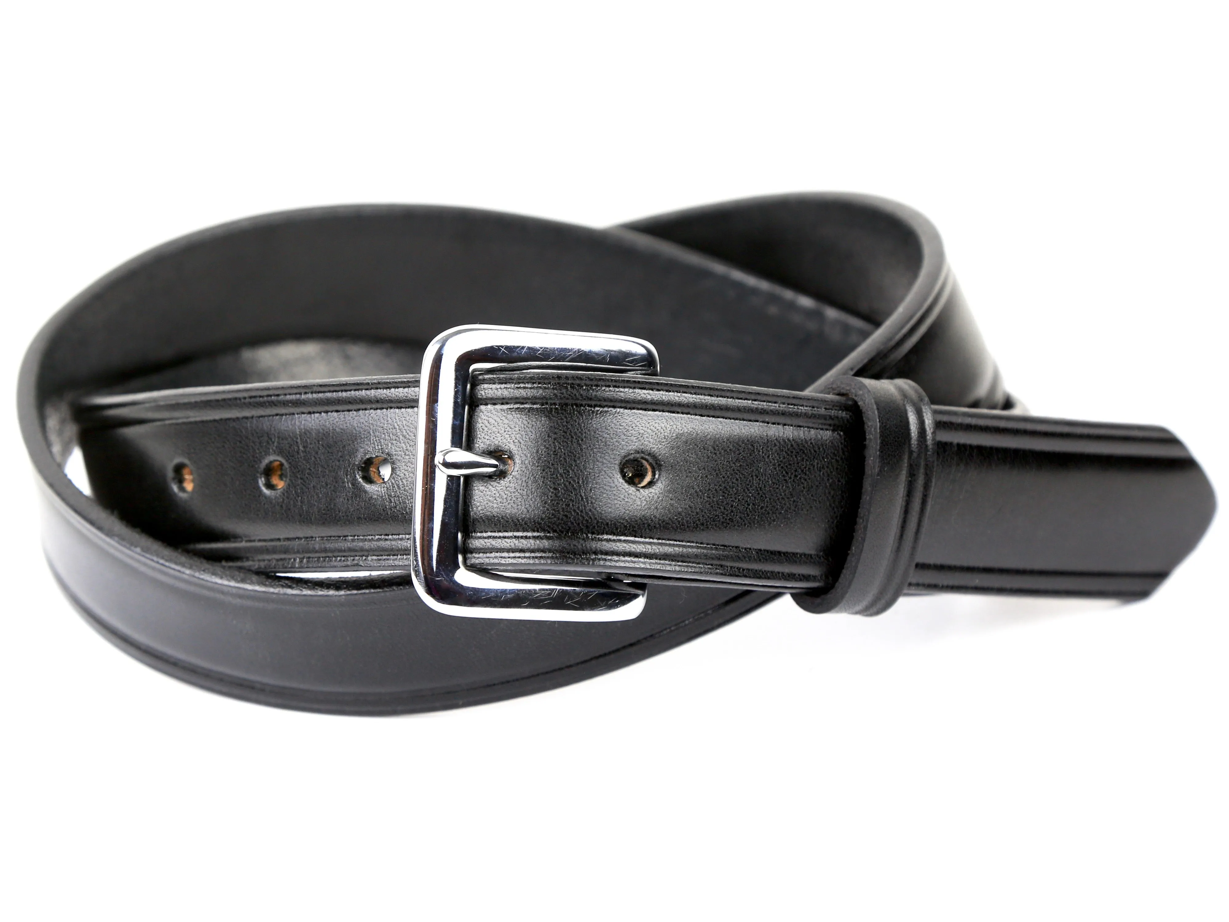 Black Bridle Leather Dress Belt