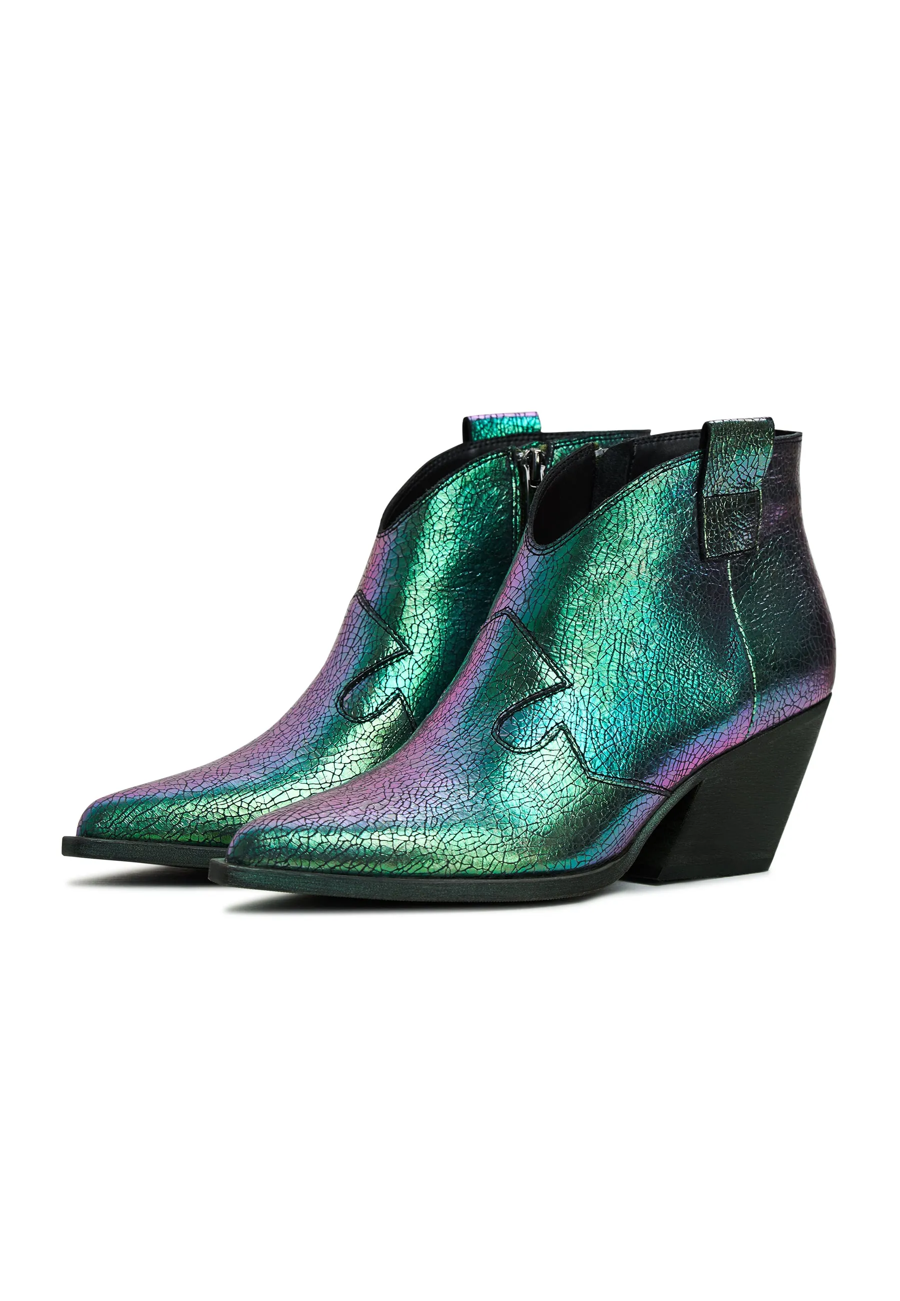 Block Heeled Cowboy Boots Ivanna - Green