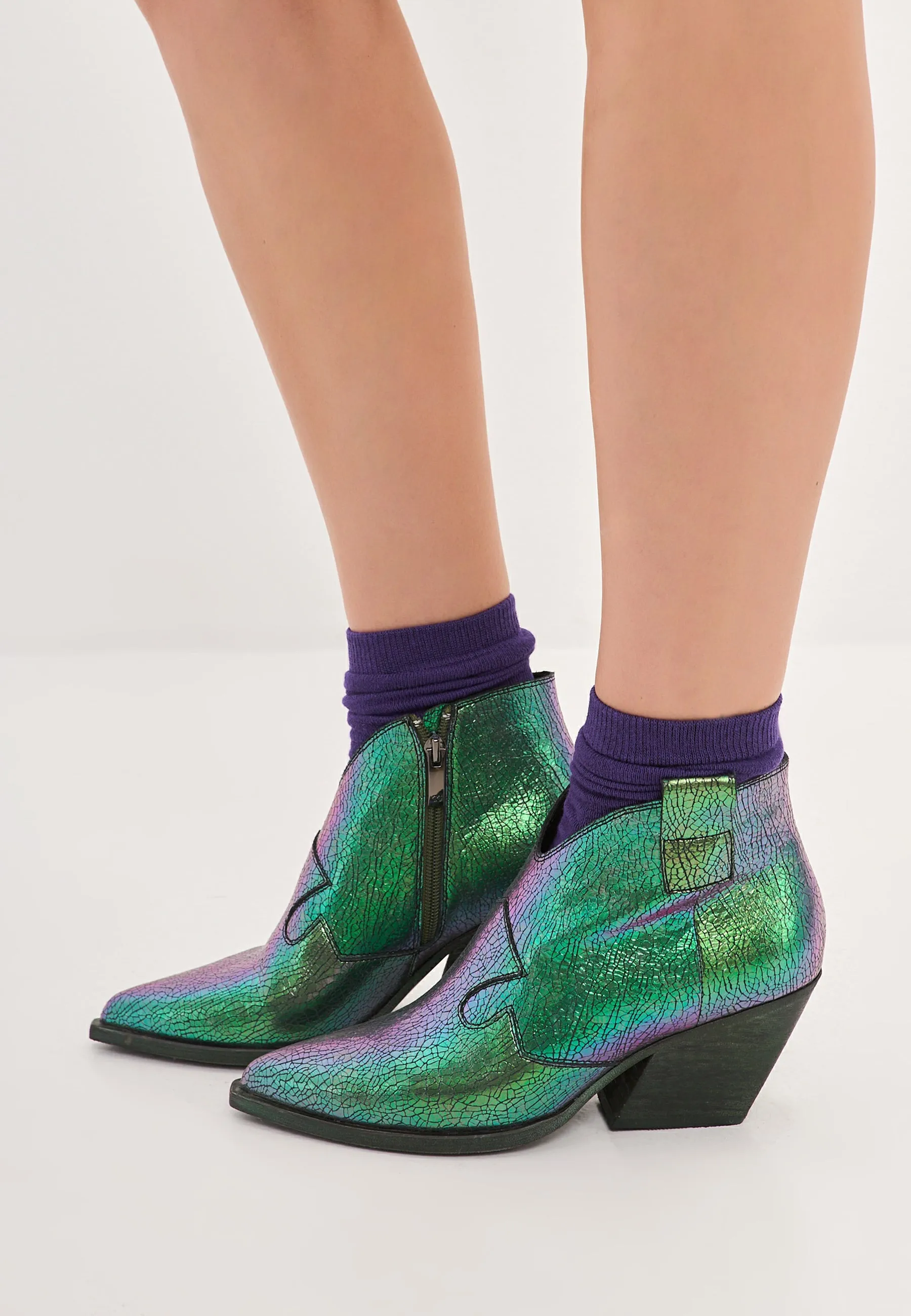 Block Heeled Cowboy Boots Ivanna - Green