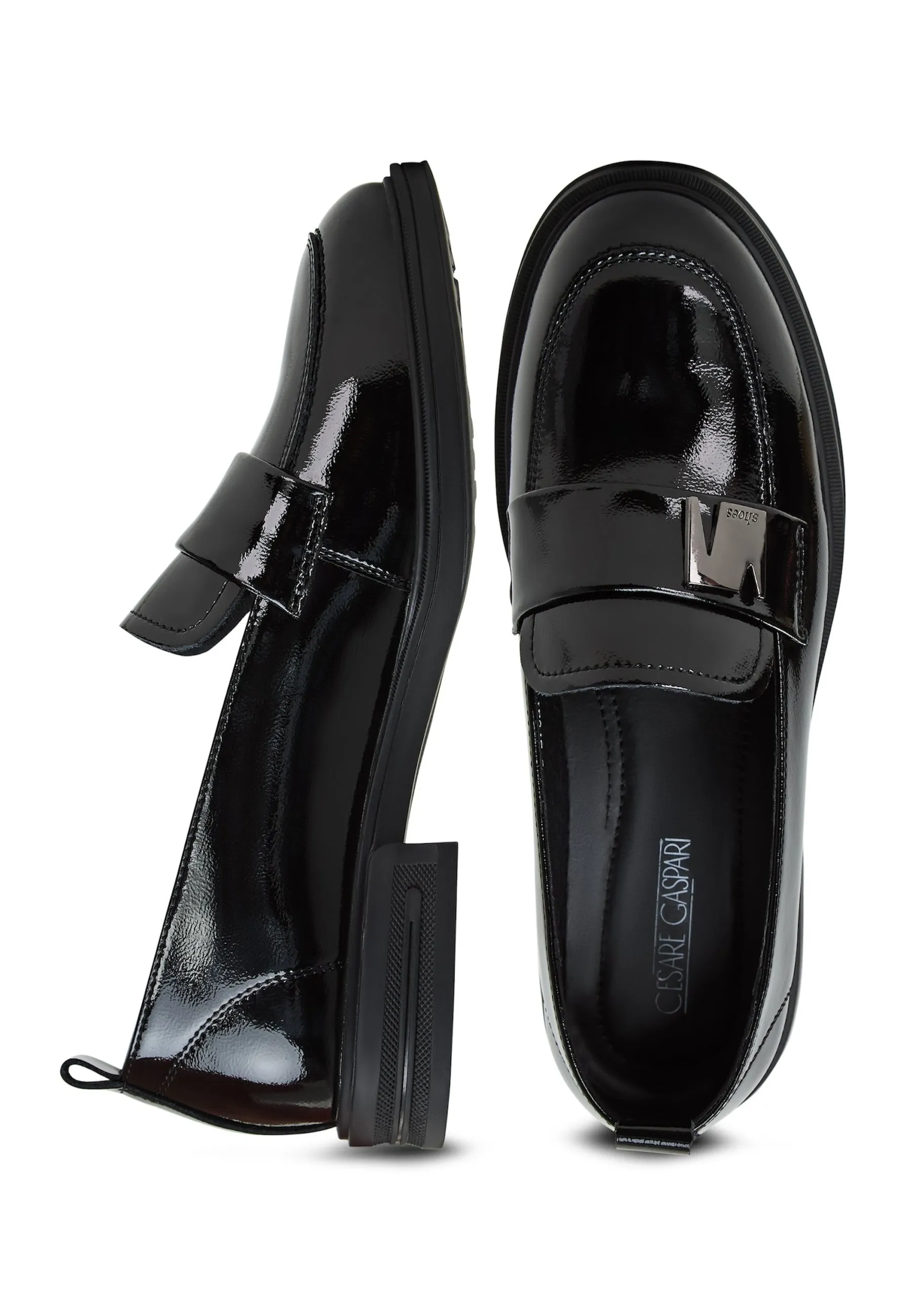 Block Heels Loafers - Black