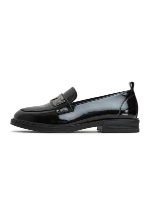 Block Heels Loafers - Black