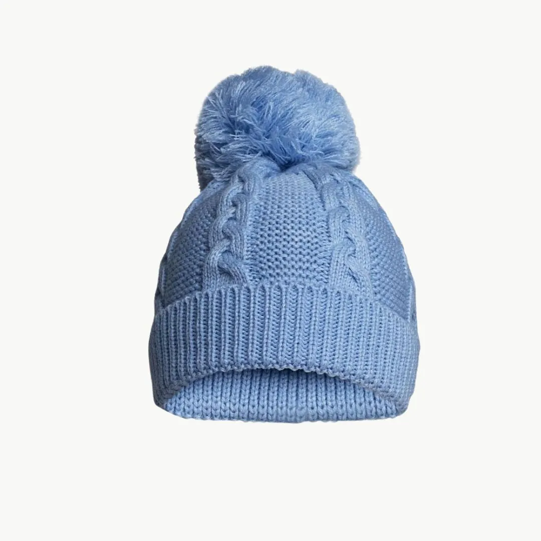 Blue Baby Bobble Hat Eco Friendly