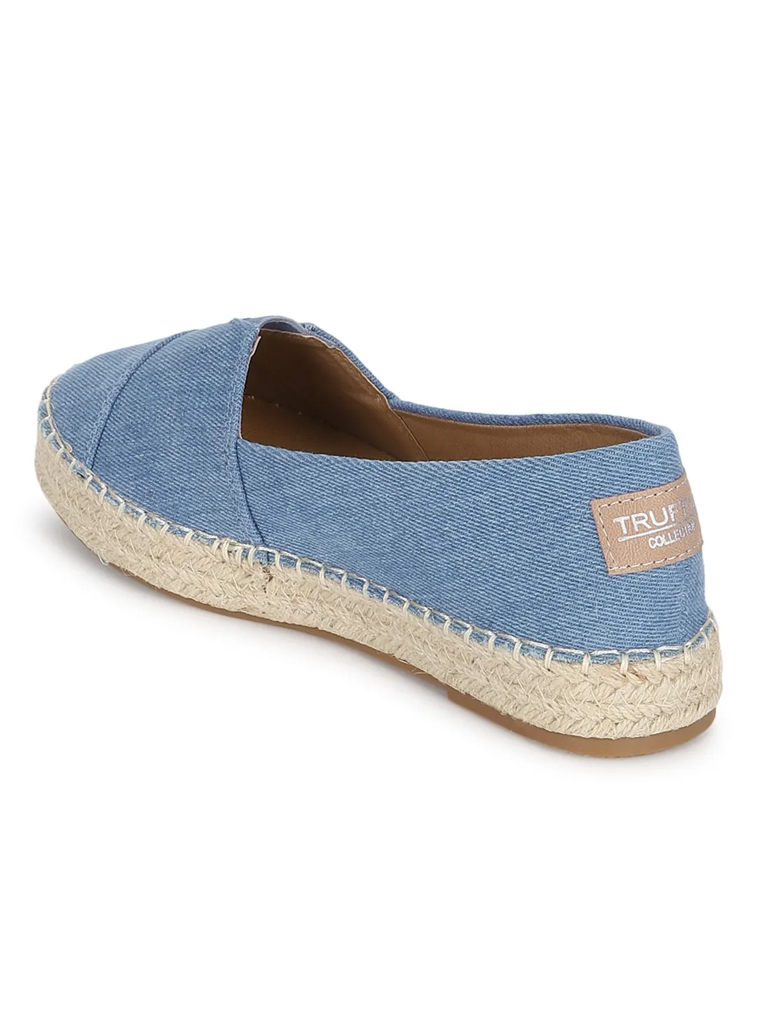 Blue Canvas Espadrille With Contrast Jute Sole Loafers (TC-RS3660-BLU)