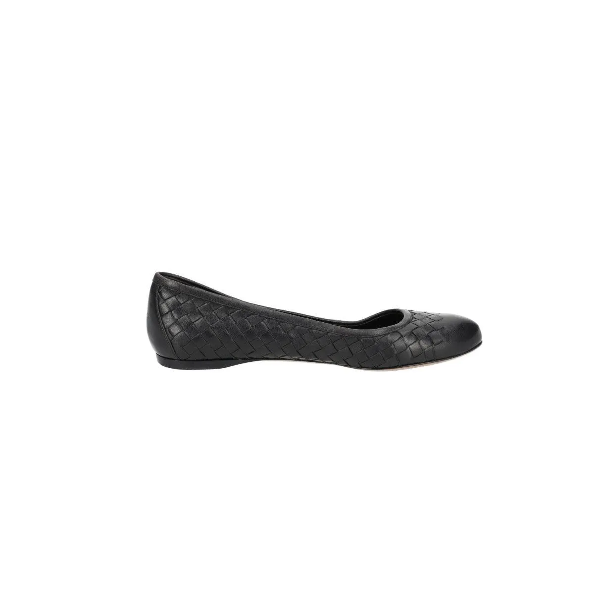 Bottega Veneta Woven Ballerinas Leather Black Colour For Women