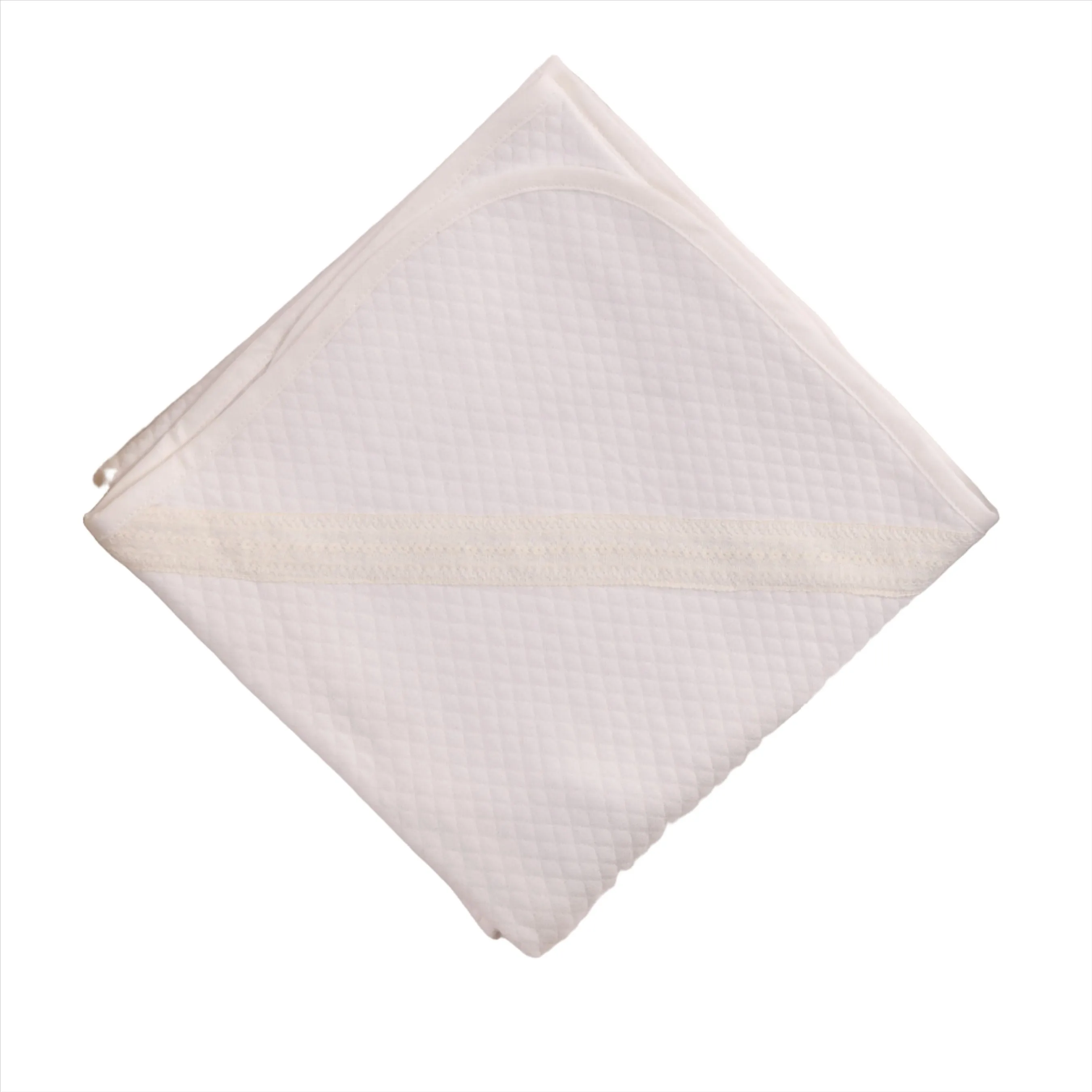 Boys White Quilted Cotton Blanket (80cm)