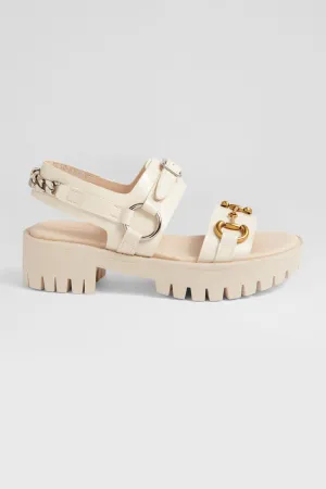 Briming Leather Heeled Sandals in Vanilla | FINAL SALE