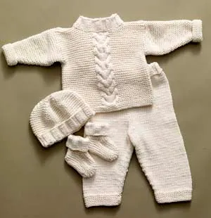 Cabled Baby Set Pattern (Knit)