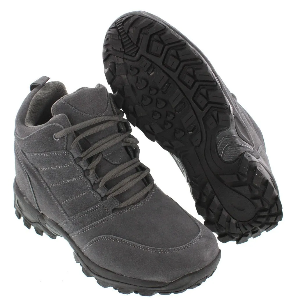 CALTO - H0032 - 4 Inches Taller (Grey) - Hiking Style Boots