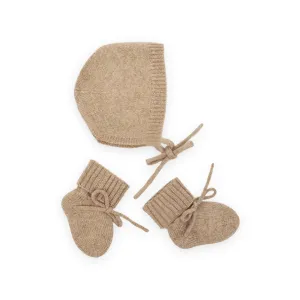 Cashmere Bonnet & Boots Gift Set Oatmeal