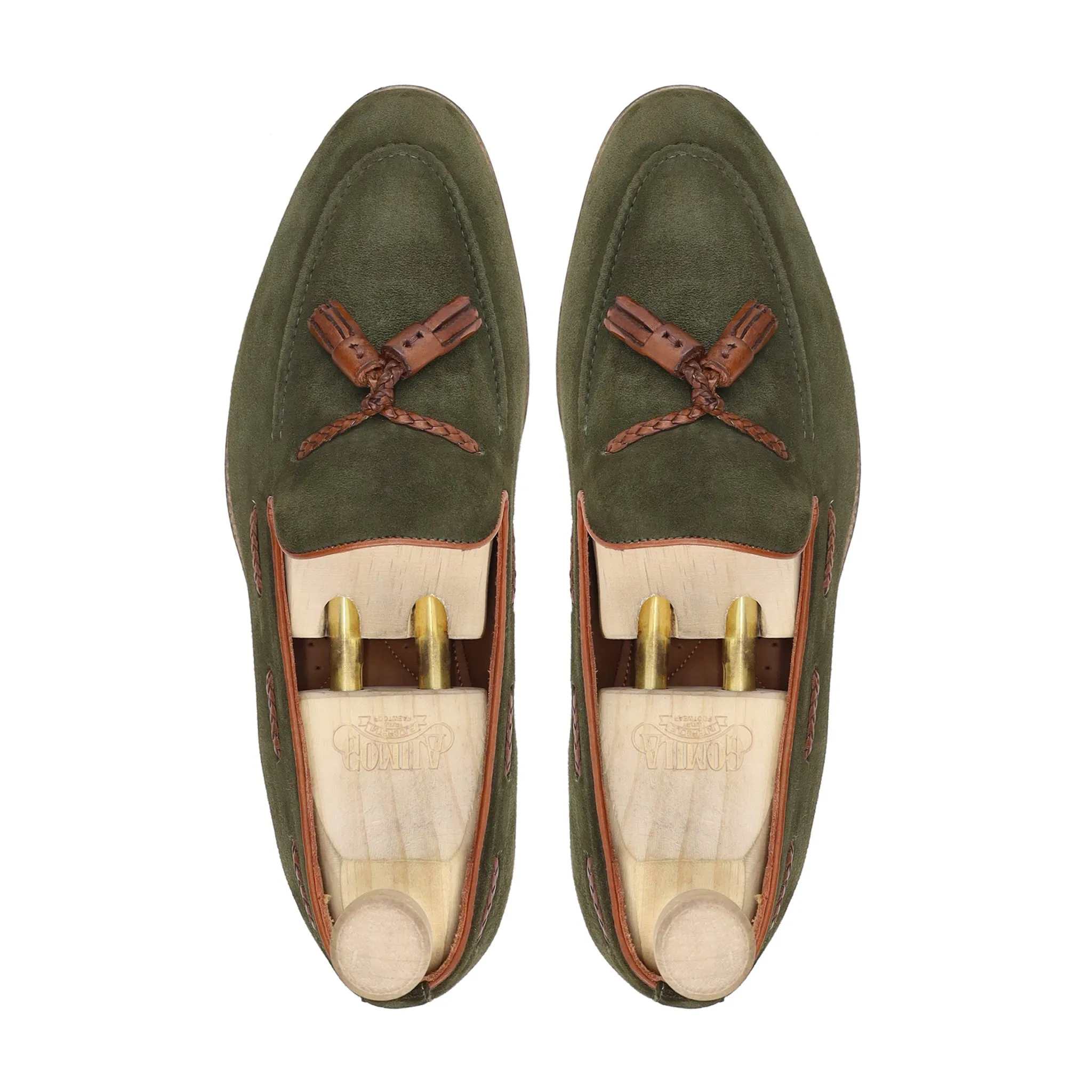 Casper - Men's Olive Green Kid Suede Loafer