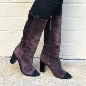 Chanel Suede Heel Boots