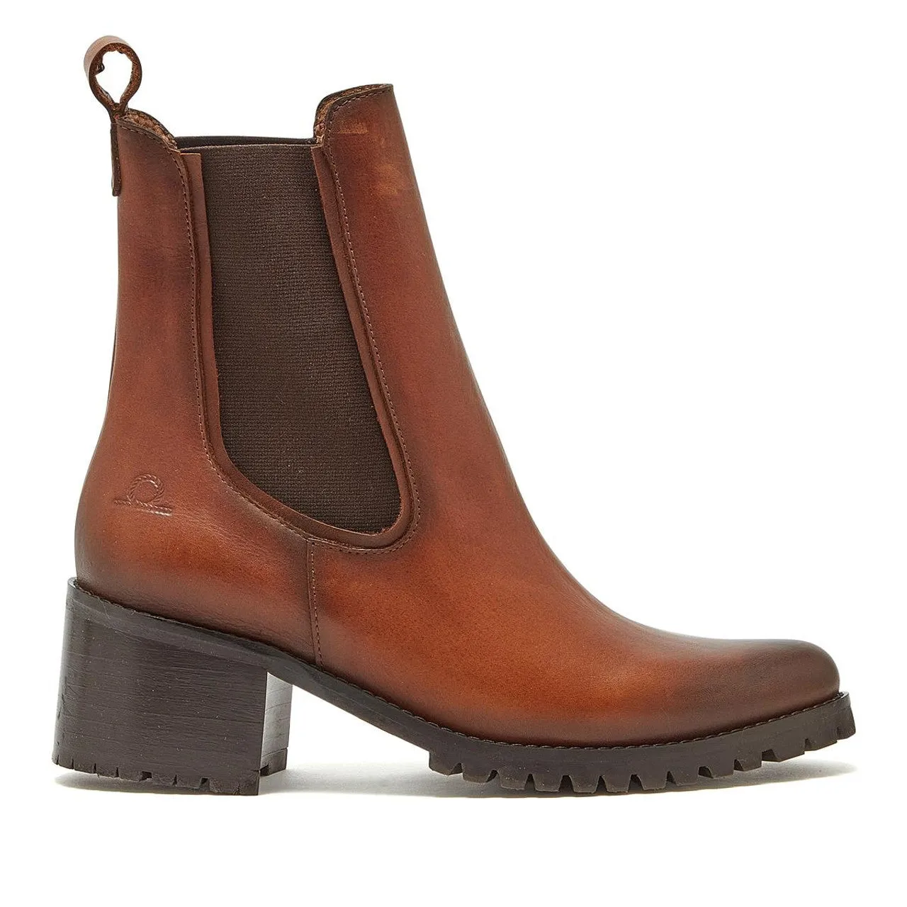 CHATHAM Ladies Vyne Heeled Chelsea Boots - Dark Tan