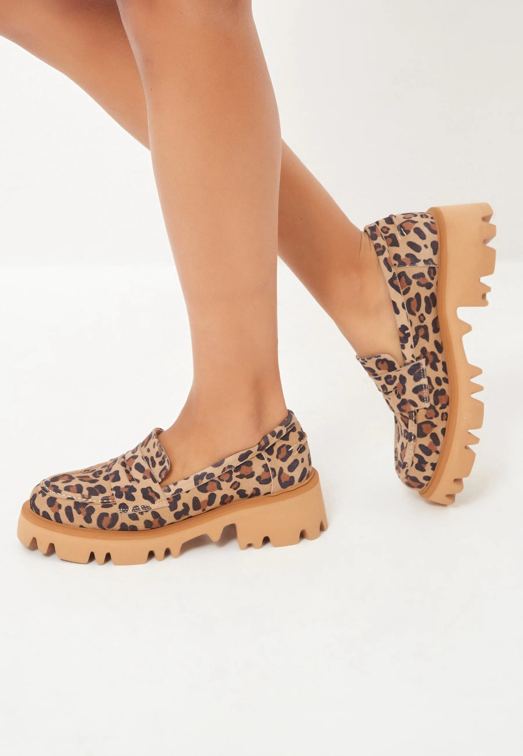 Chunky Platform Loafers - Leopard