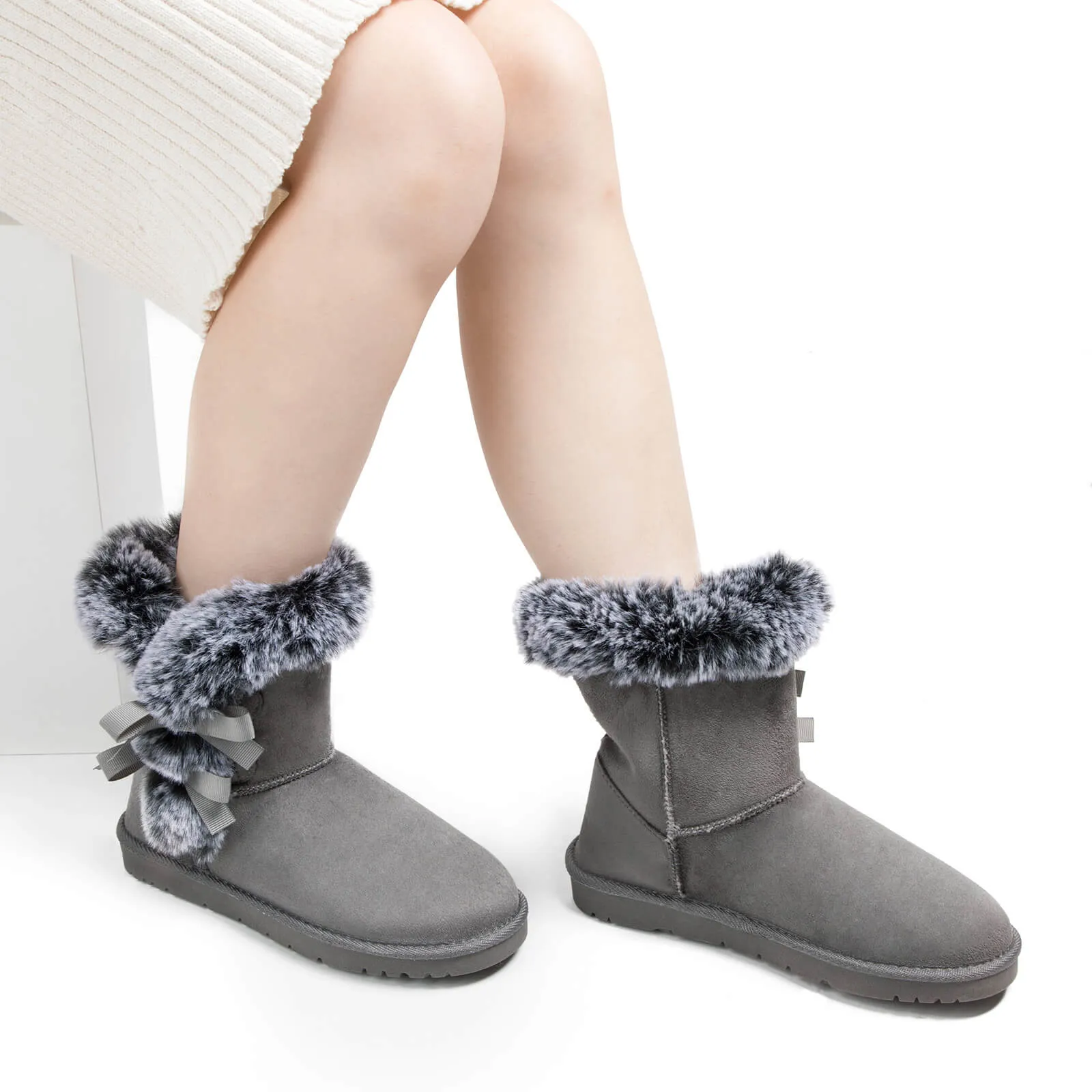 Classic Mid-tube Fur Lining Snow Boots