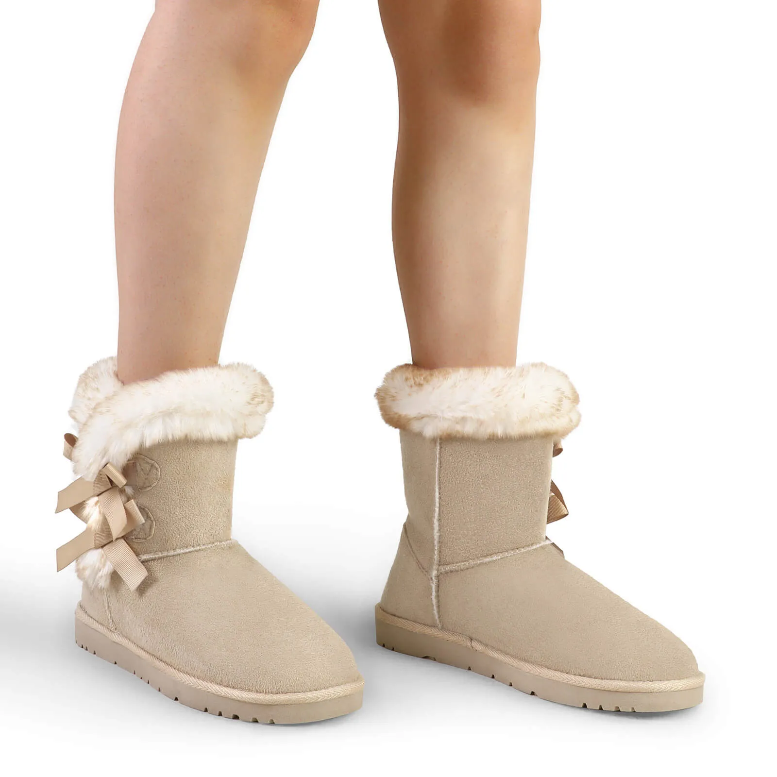 Classic Mid-tube Fur Lining Snow Boots