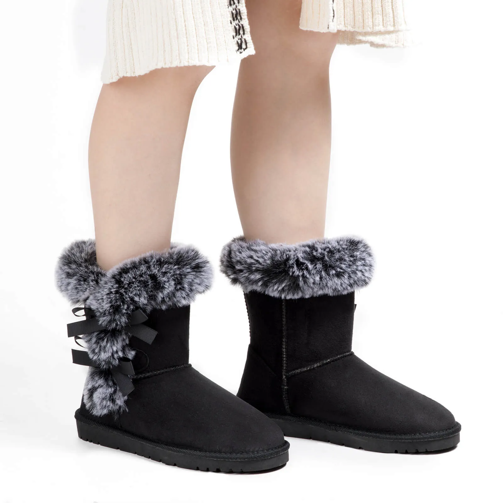 Classic Mid-tube Fur Lining Snow Boots