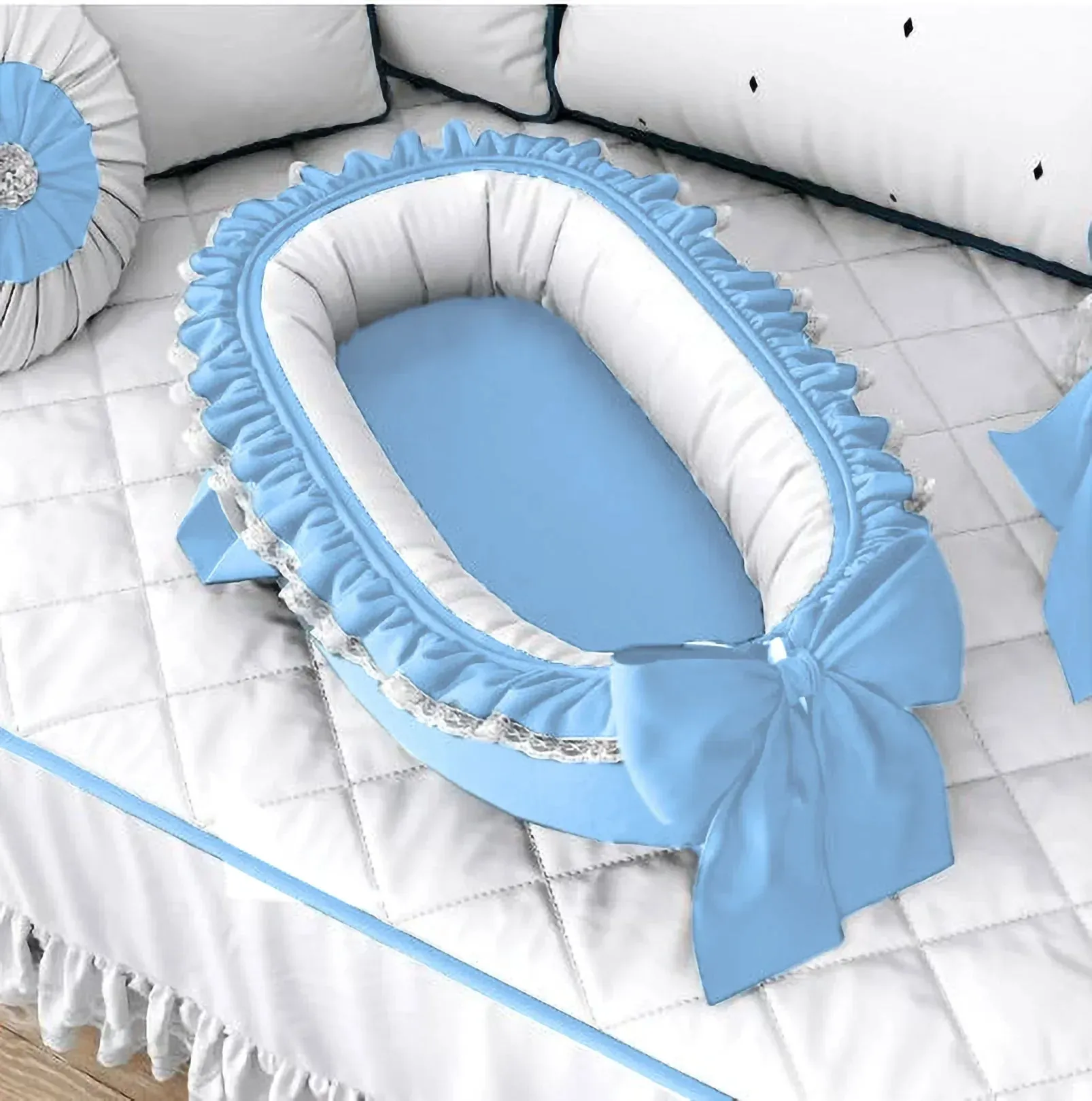 Comfortable Baby Nest For New Baby Born / Infant - Sky Blue