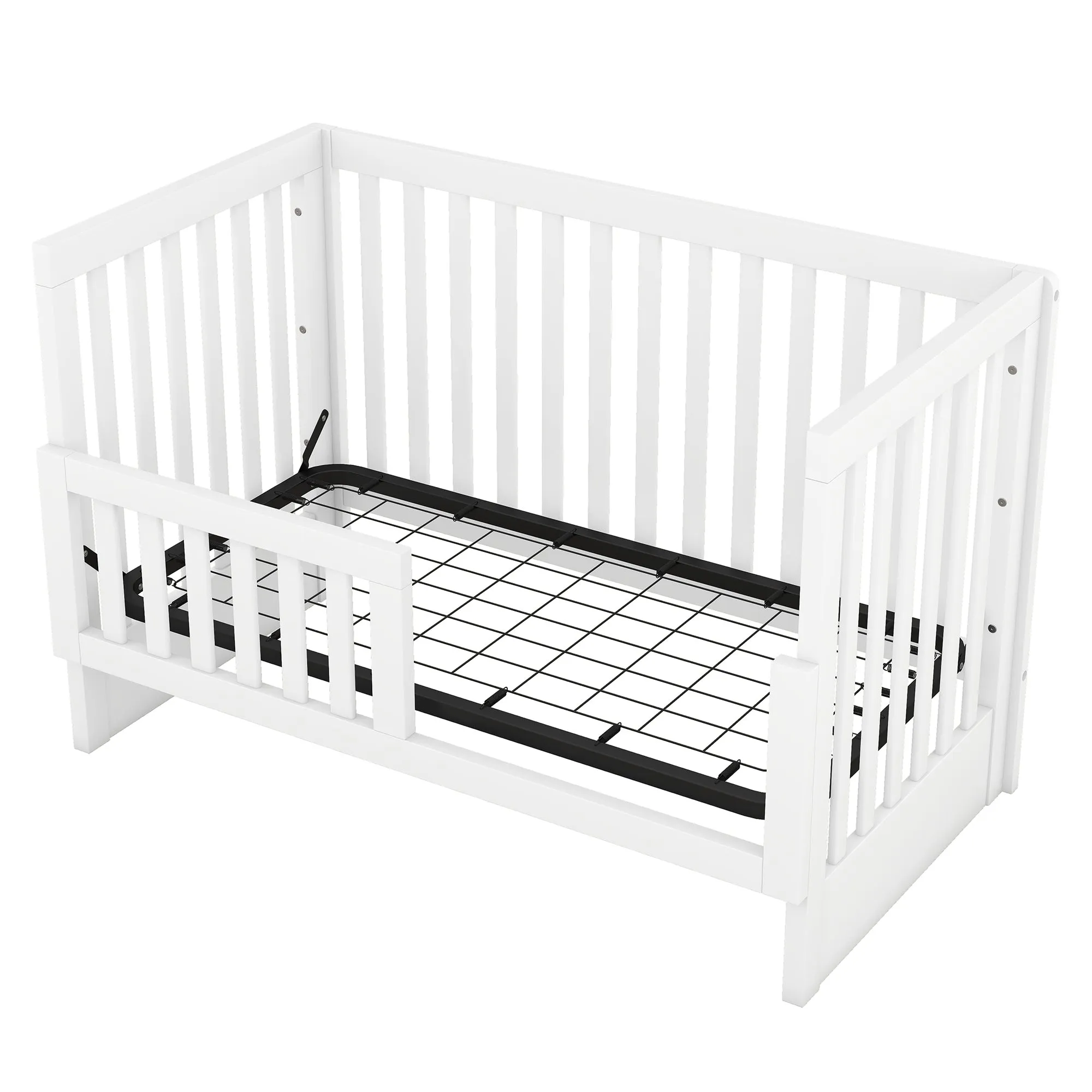 Convertible Crib with Changing Table, White