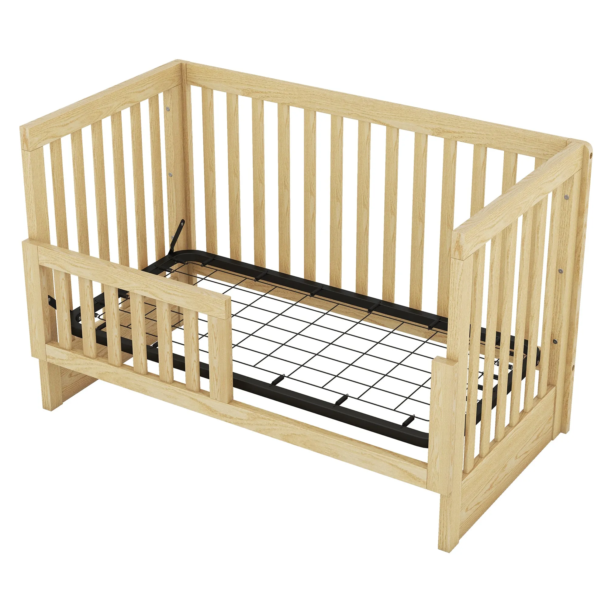 Convertible Crib/Full Size Bed with Changing Table, Natural