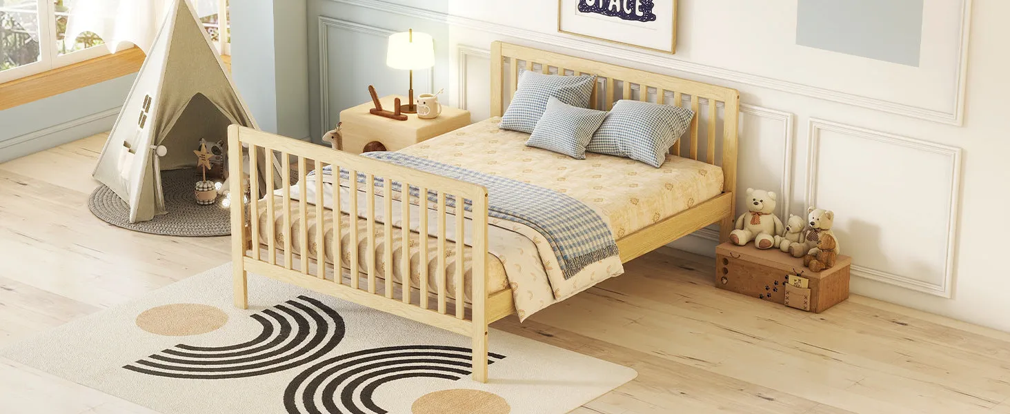 Convertible Crib/Full Size Bed with Changing Table, Natural