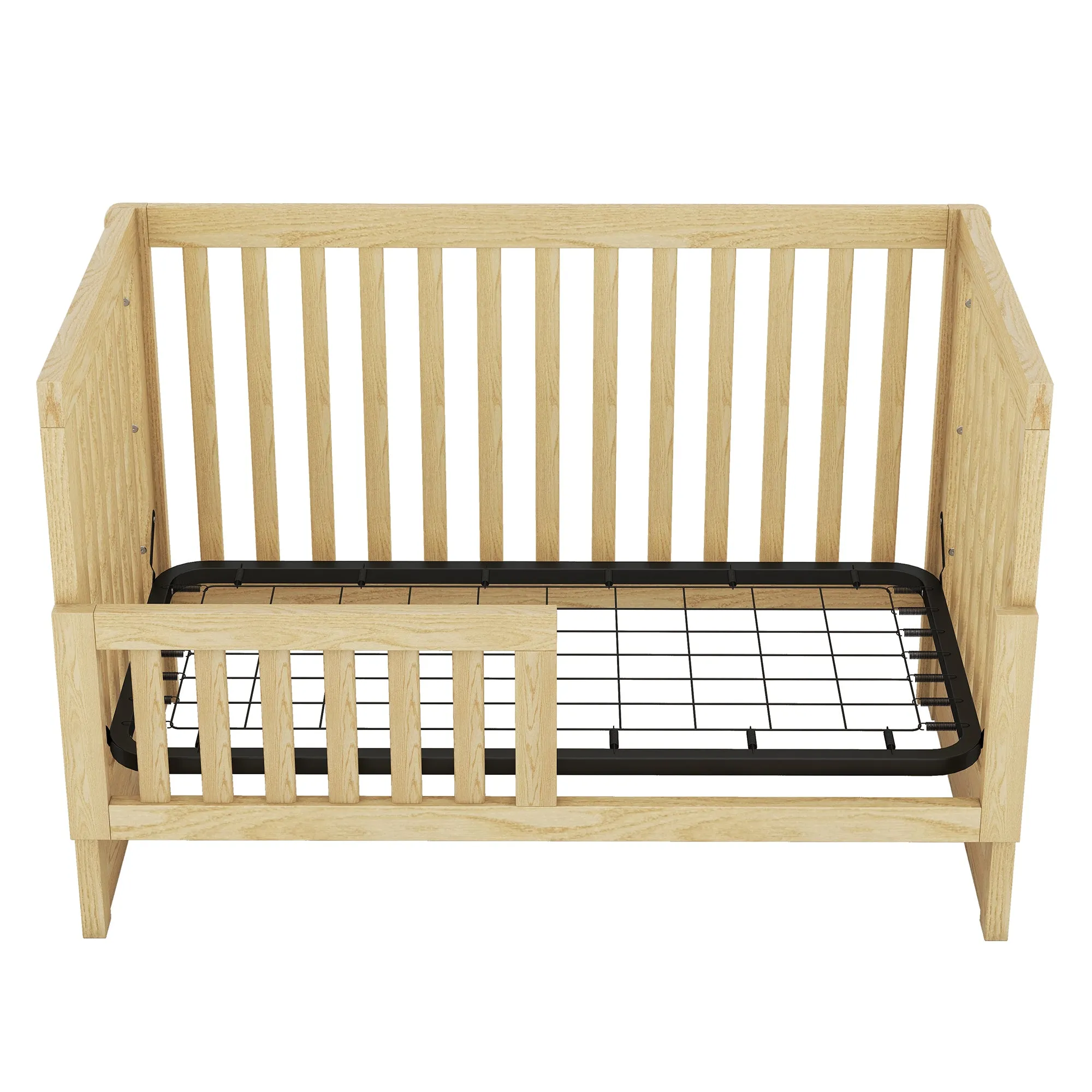 Convertible Crib/Full Size Bed with Changing Table, Natural