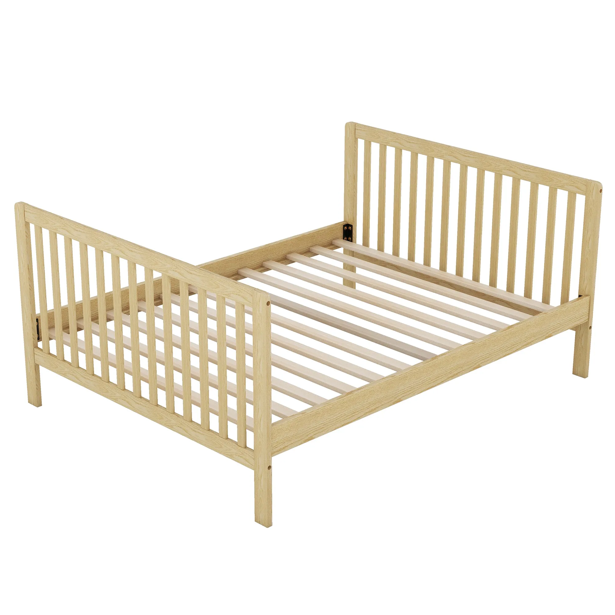 Convertible Crib/Full Size Bed with Changing Table, Natural