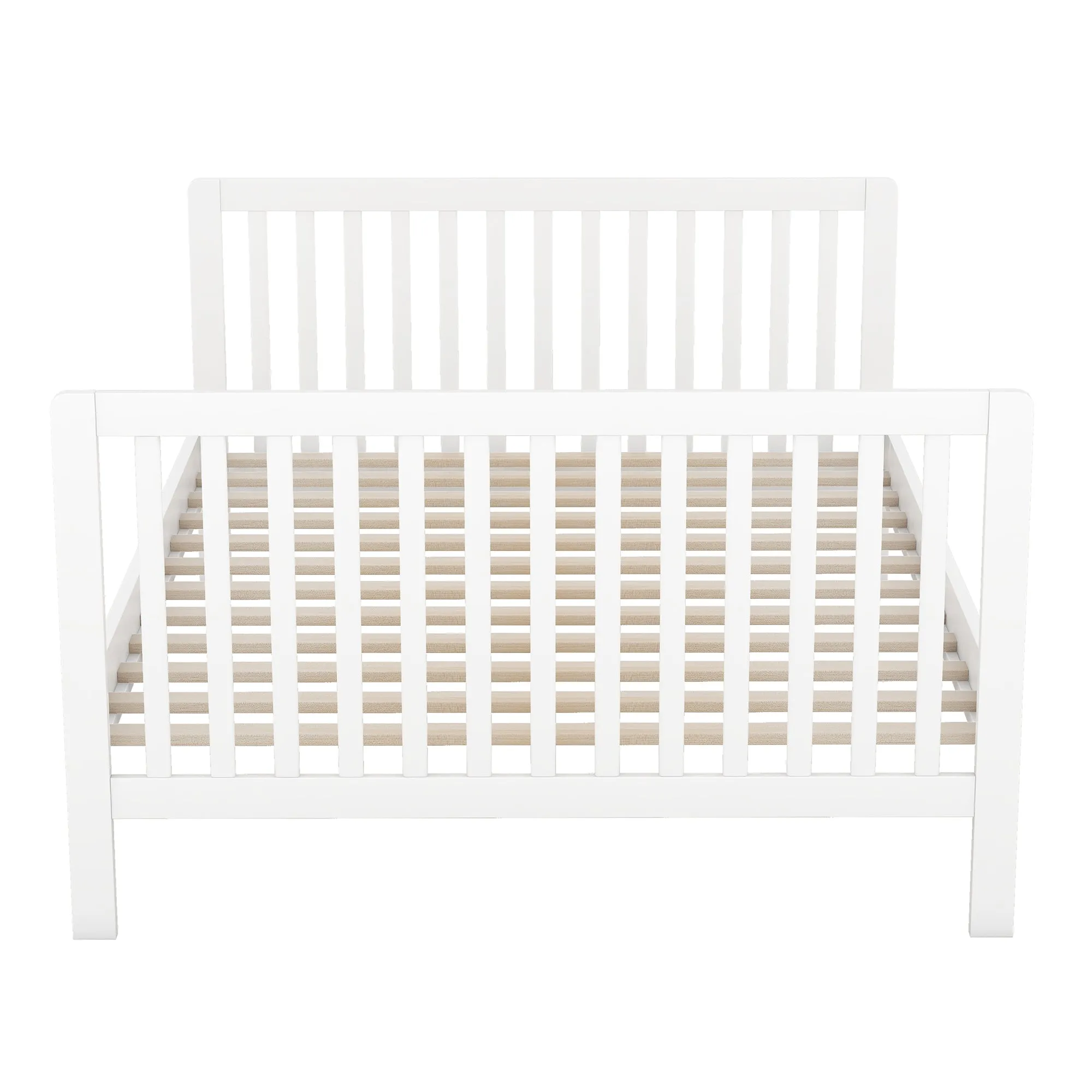 Convertible Crib/Full Size Bed with Changing Table, White