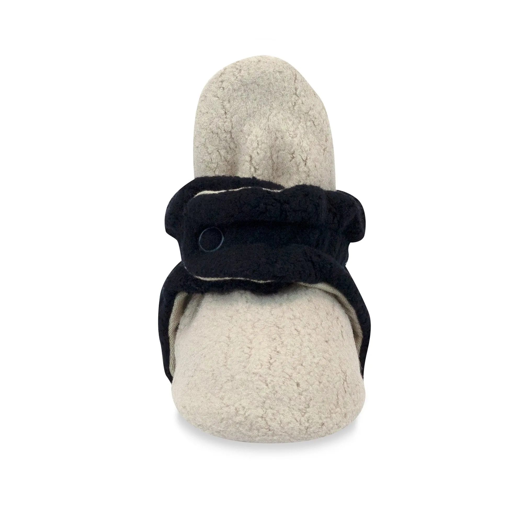 Cozie Fleece Color Block Gripper Baby Bootie - Khaki/Black