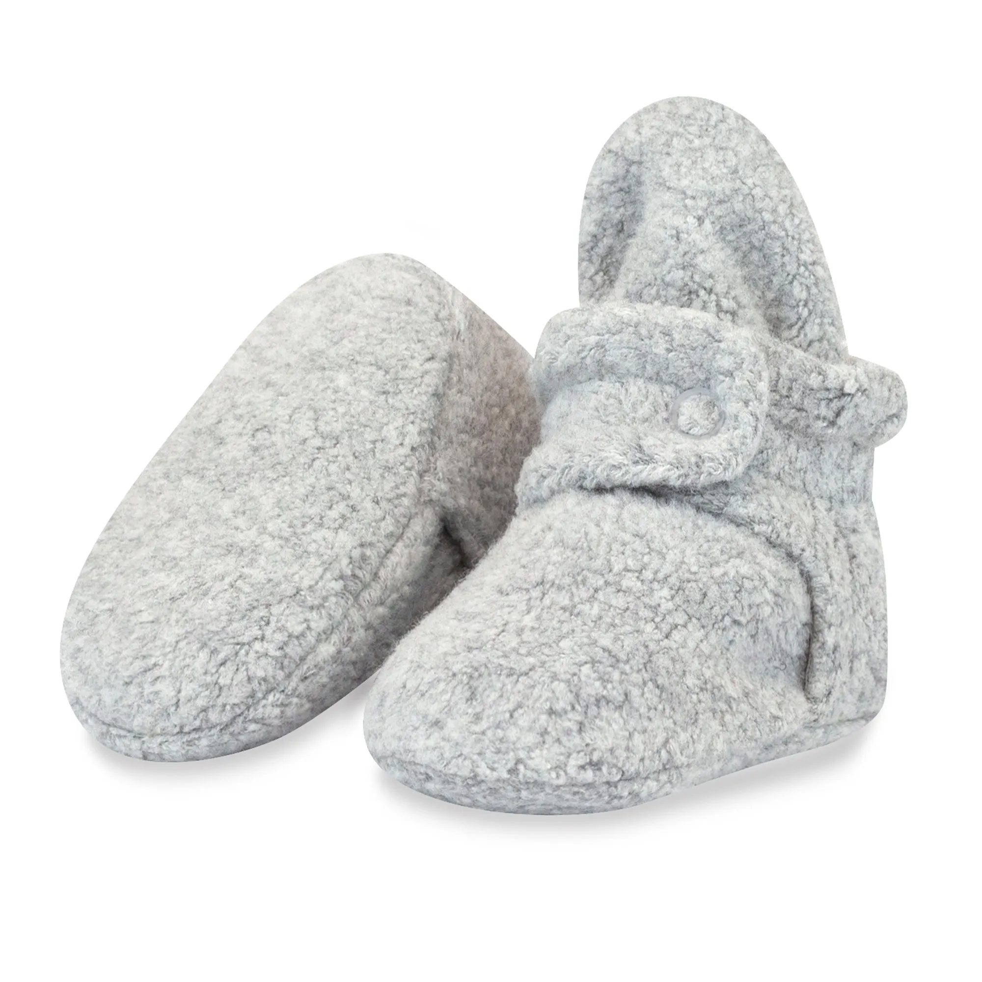 Cozie Fleece Gripper Baby Bootie - Heather Gray