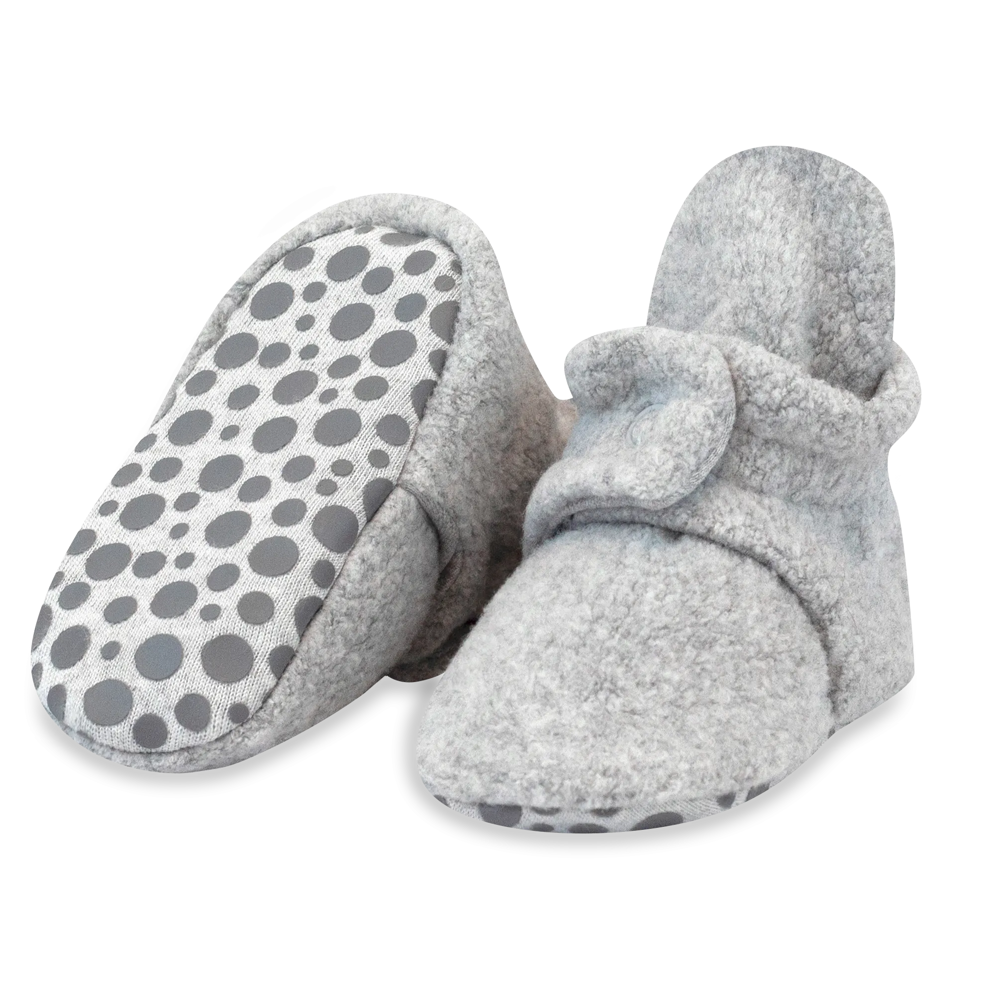 Cozie Fleece Gripper Baby Bootie - Heather Gray