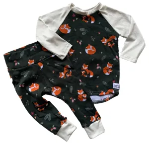 Cozy Foxes Leggings & Raglan 2 piece set