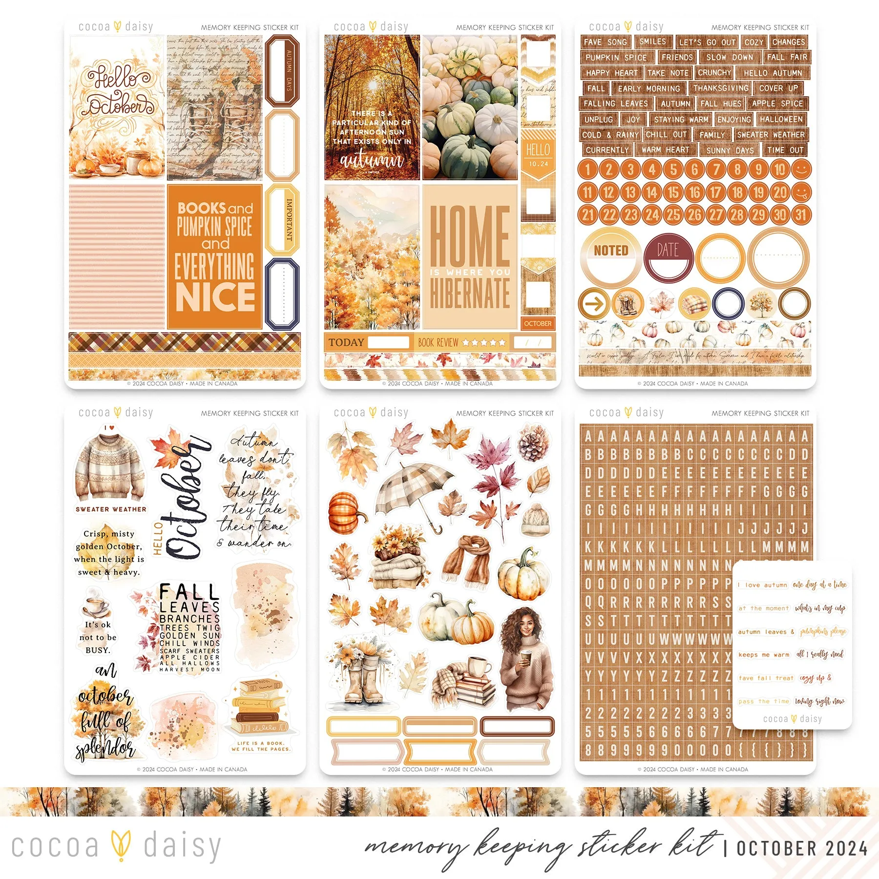 Cozy Season Memory Keeping Sticker Kit October 2024